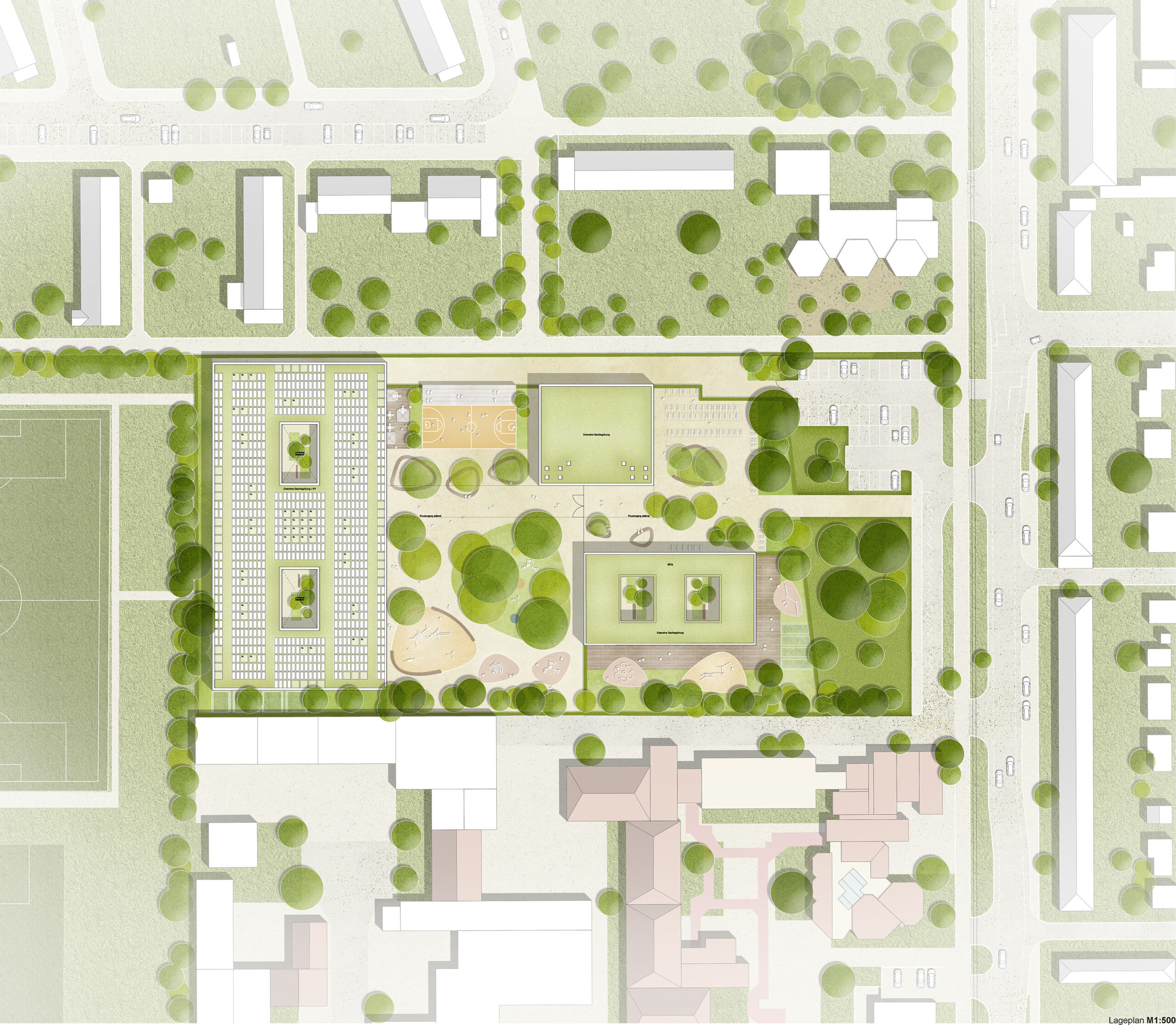 Neubau Alfred-Delp-Grundschule mit Einfeld-Turnhalle in Mannheim-Gartenstadt