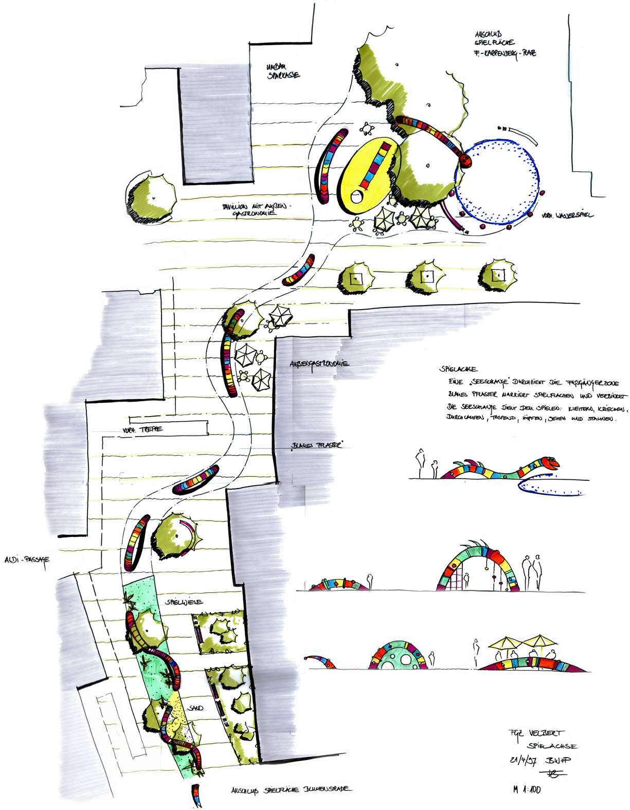 Fußgängerzone und Spielschlange Velbert