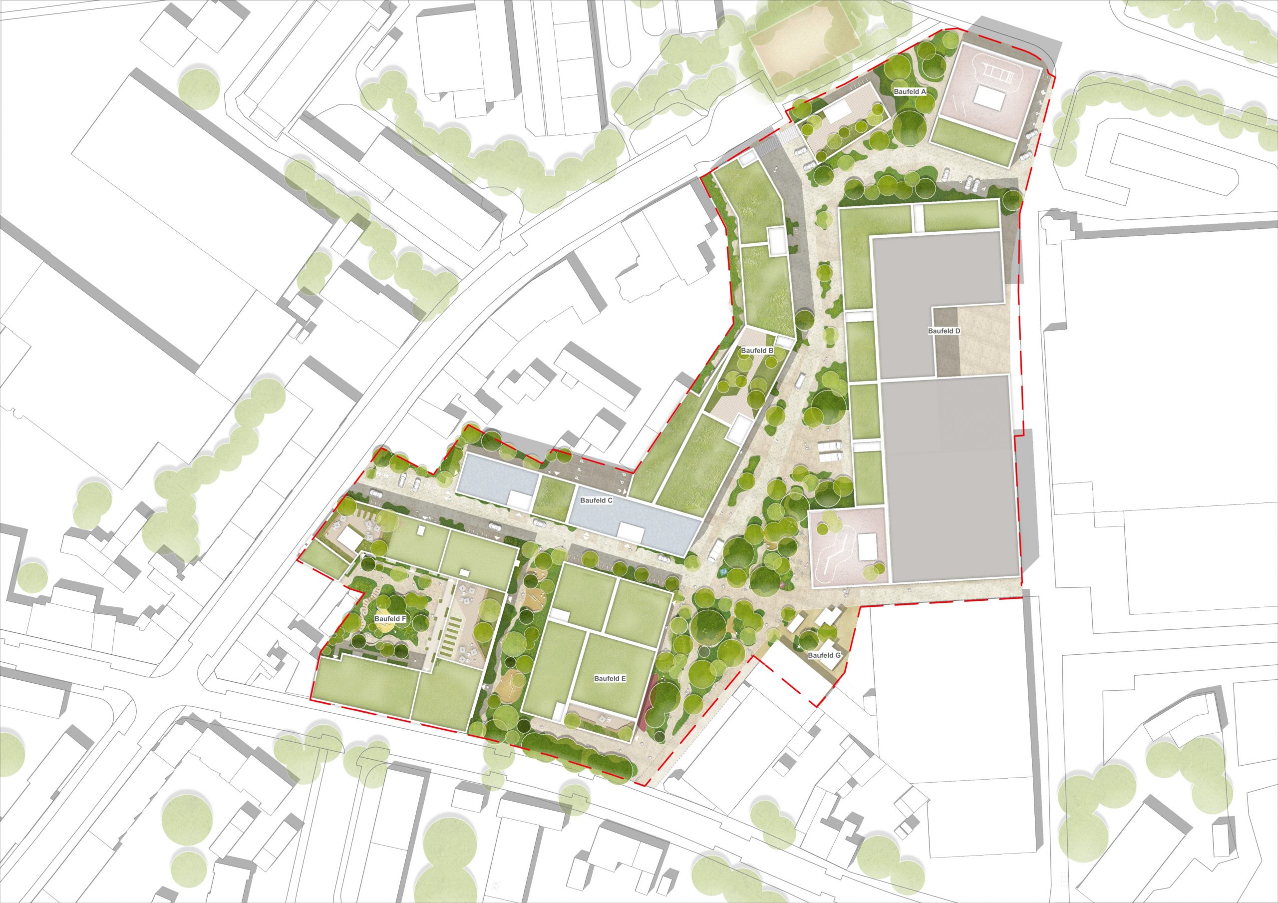 Lageplan Hutchinson Areal Aachen (Vorentwurf)